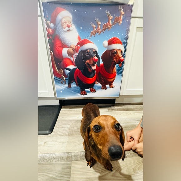 NEW Santa and Dachshunds Dishwasher Cover - Picture 4 of 4